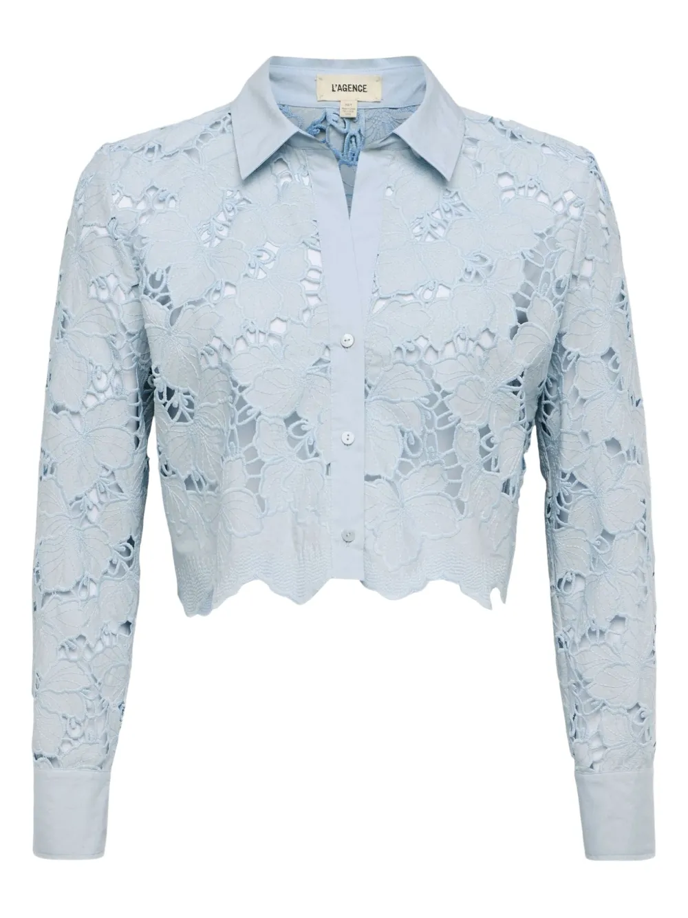 L'Agence Seychelle floral lace button-down shirt - ブルー L'Agence Seychelle floral lace button-down shirt - ブルー