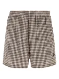 Balenciaga logo checked shorts - Neutrals