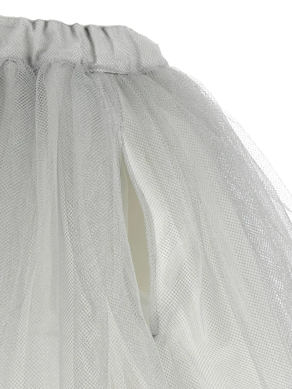 Shop Comme Des Garçons Tulle Midi Skirt In Grey