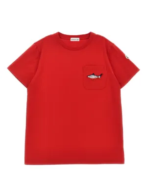 Moncler Enfant logo-patch short-sleeve T-shirt | Grey | FARFETCH IN