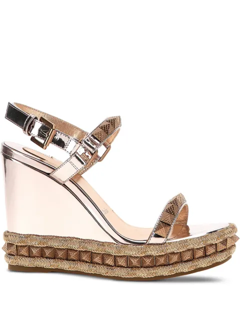 Christian Louboutin Pyraclou metallic wedge sandals