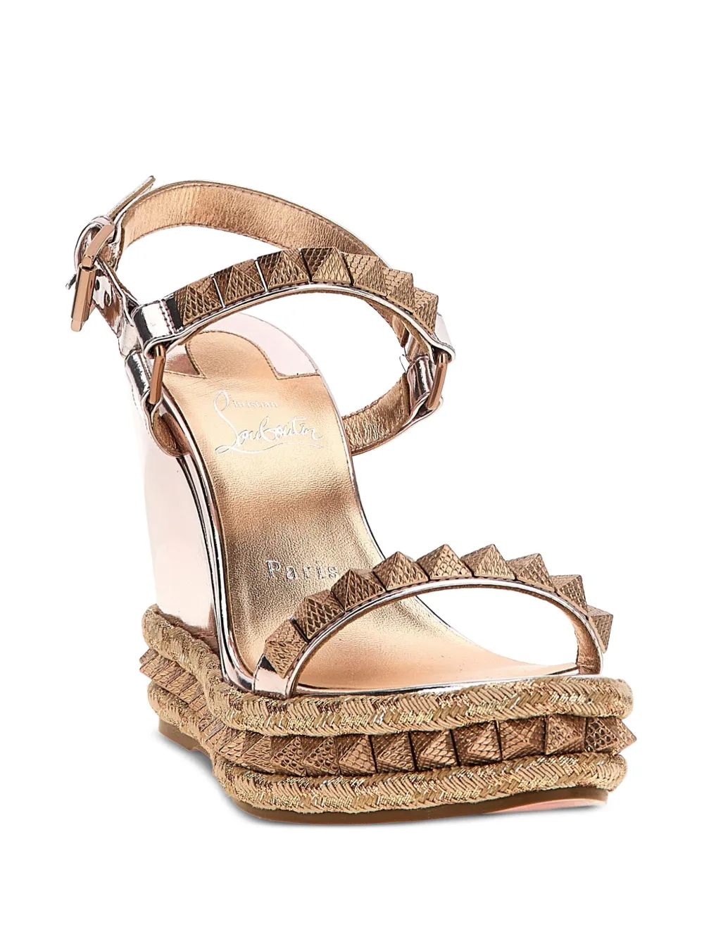 Christian Louboutin Pyraclou metallic wedge sandals | Heeled Sandals | Image 2