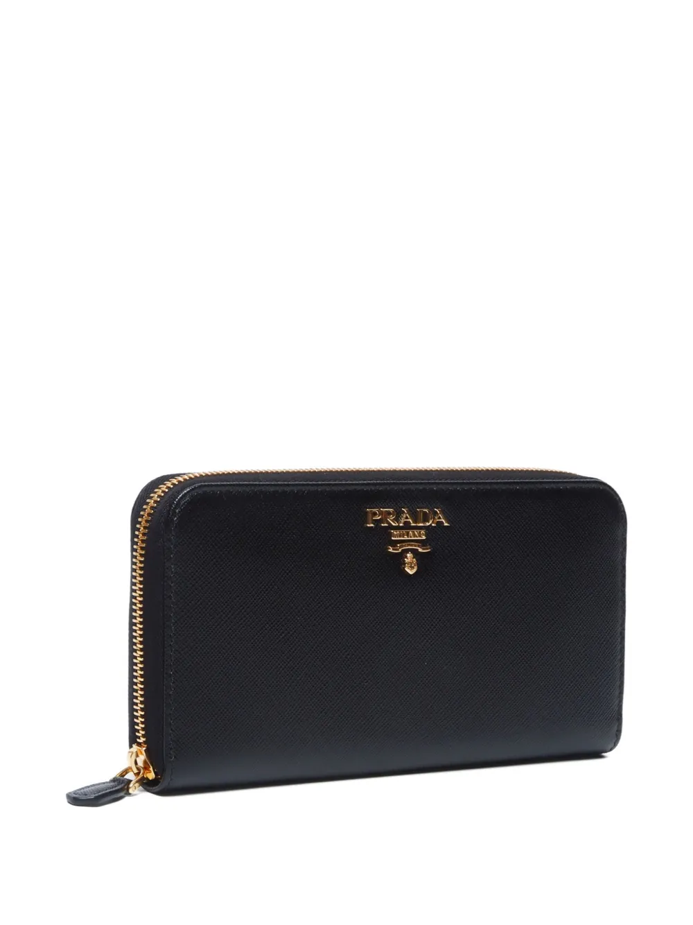 Pre-owned Prada 2024-2025 Zip Around Wallet In 黑色