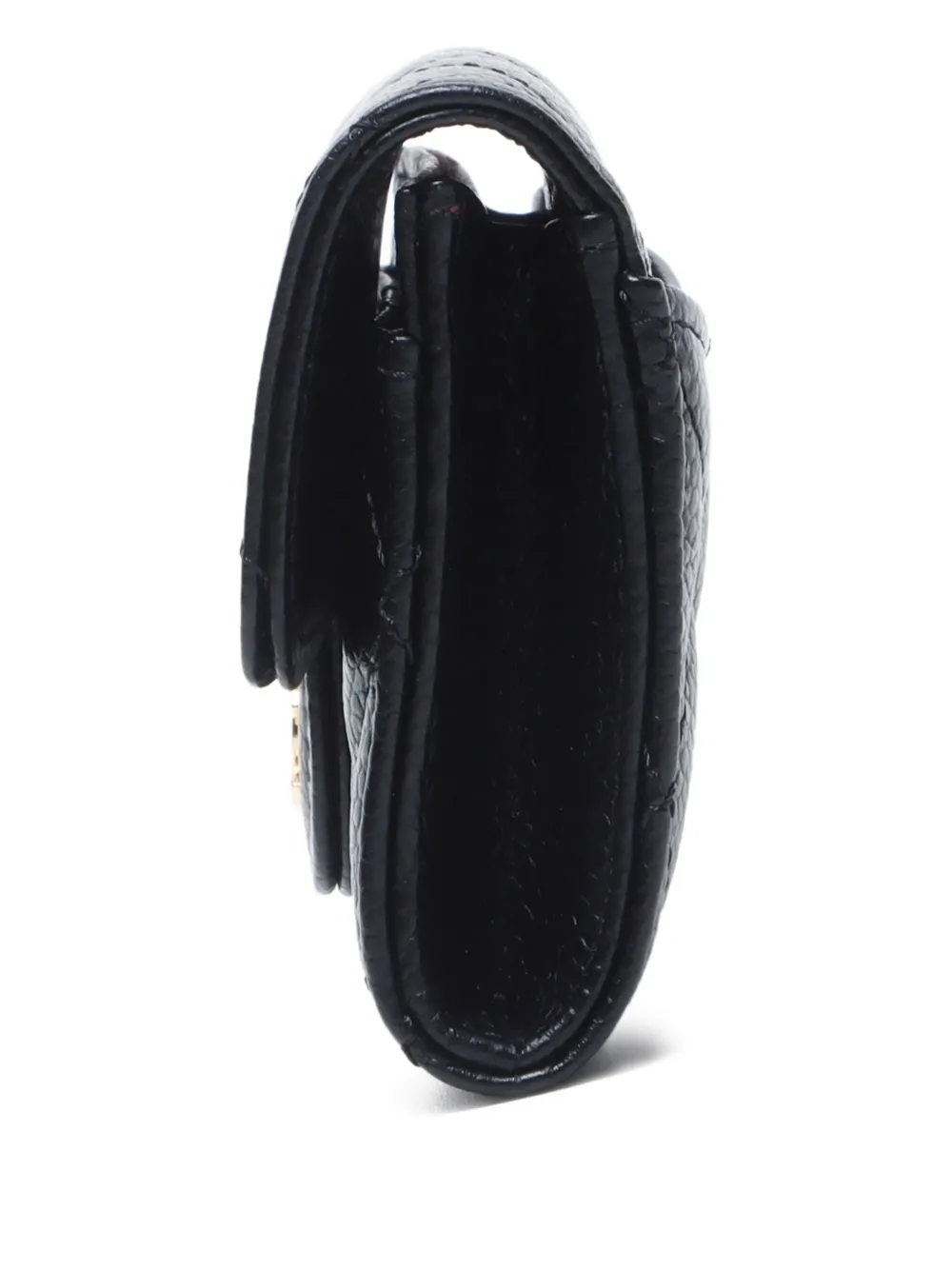 Pre-owned Chanel 2020-2025 Caviar-leather Card Holder In Black