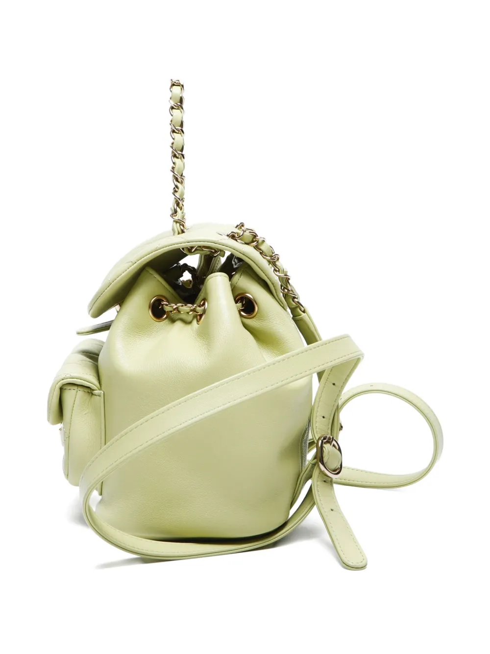 Pre-owned Chanel 2020s Mini Matelasse Backpack In 绿色