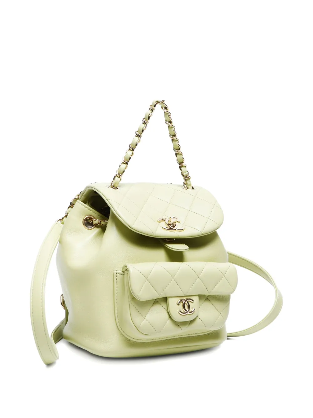 Pre-owned Chanel 2020s Mini Matelasse Backpack In 绿色
