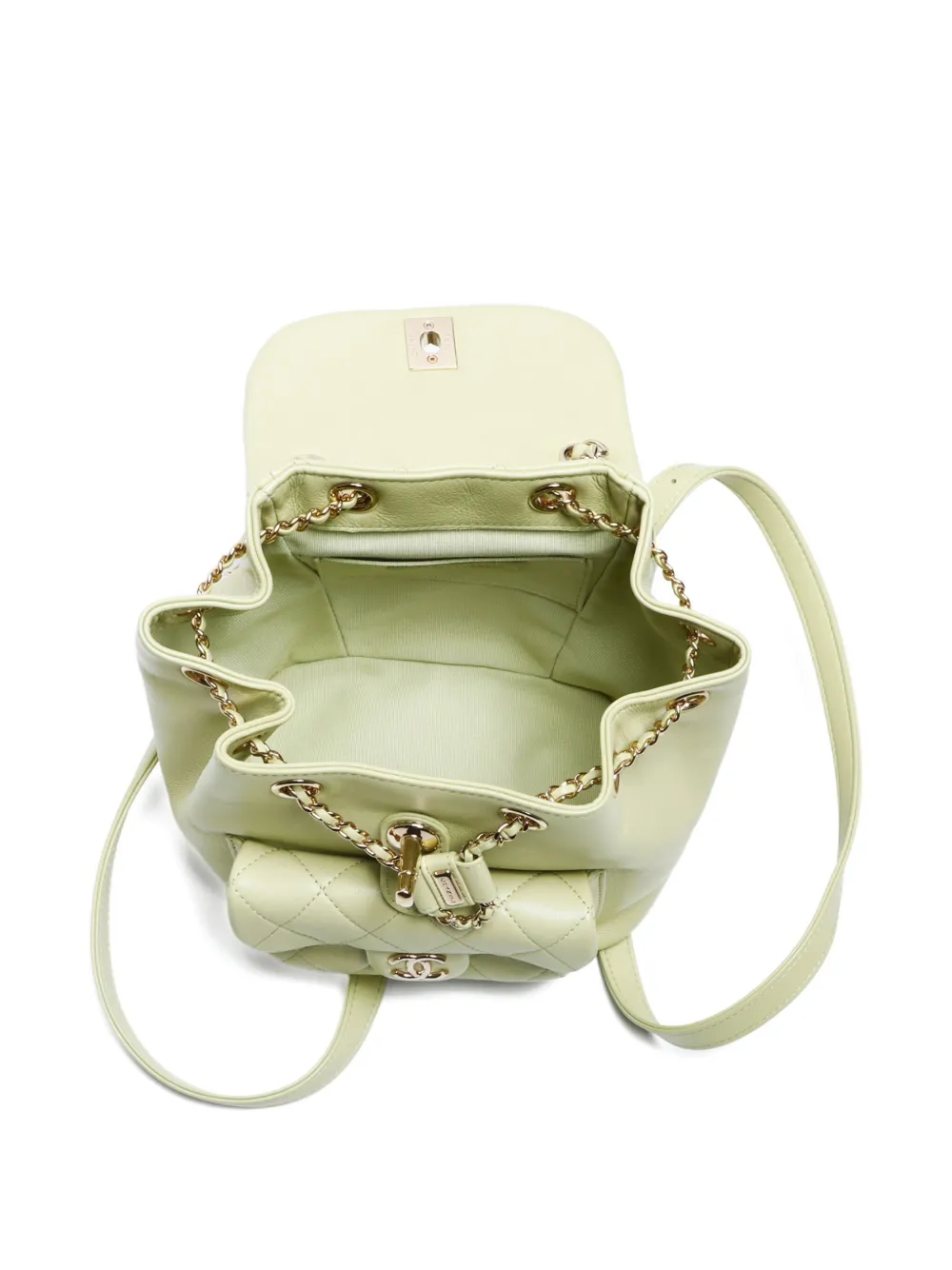 Pre-owned Chanel 2020s Mini Matelasse Backpack In 绿色