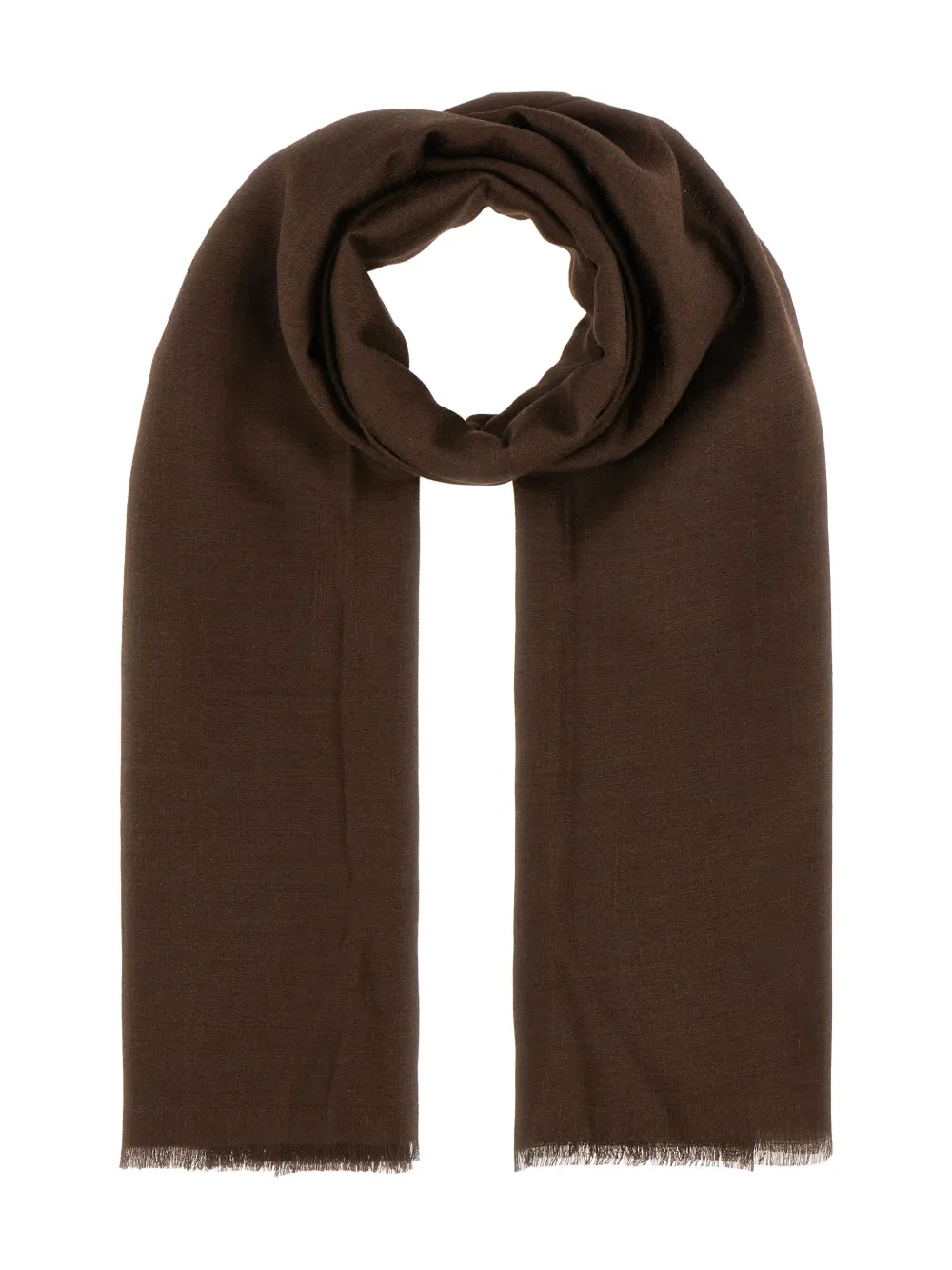 Max Mara Chocolate Silk And Wool Scarf In Marrone