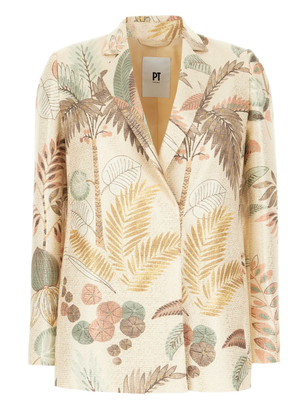 PT Torino Blazer met enkele rij knopen Beige