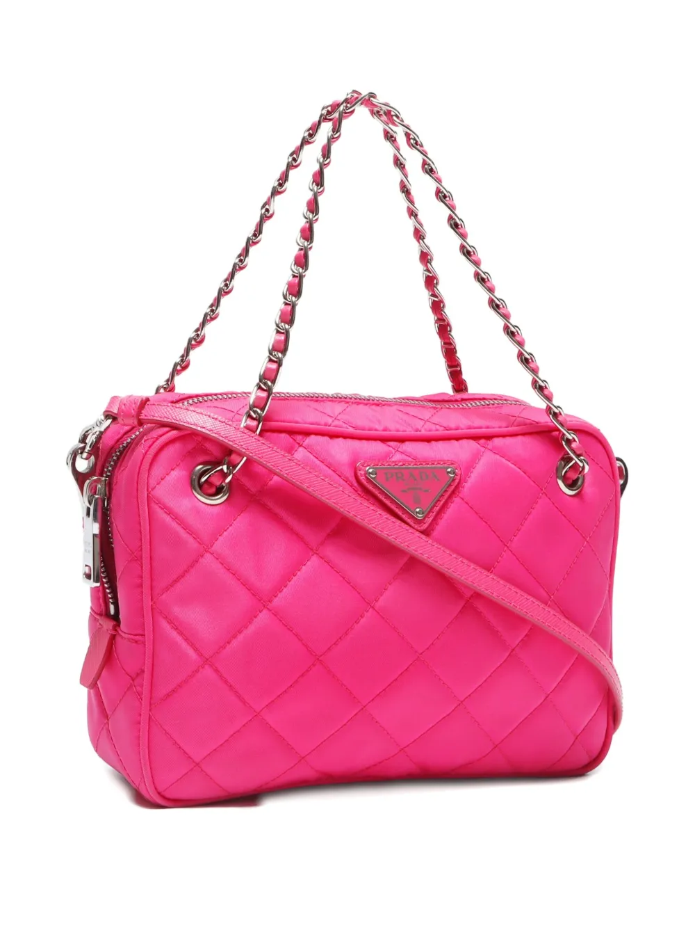Pre-owned Prada 2013-2024 Quilted Nylon Tote Bag In 粉色