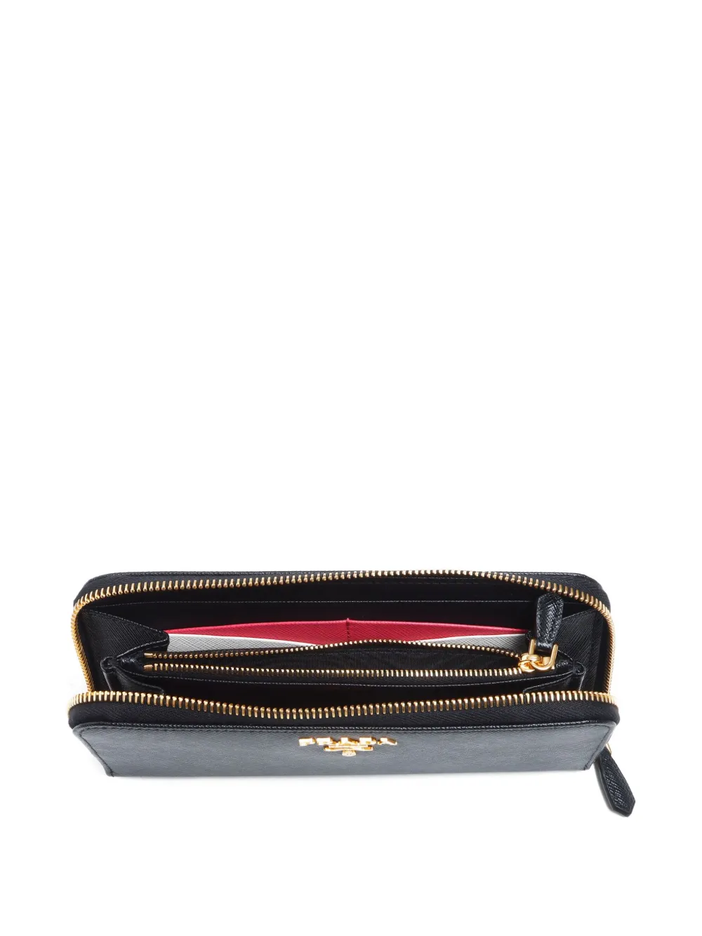 Pre-owned Prada 2024-2025 Zip Around Wallet In 黑色