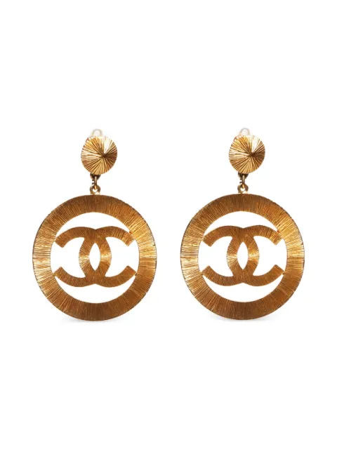 CHANEL Pre-Owned 1993 large CC-Mark earrings