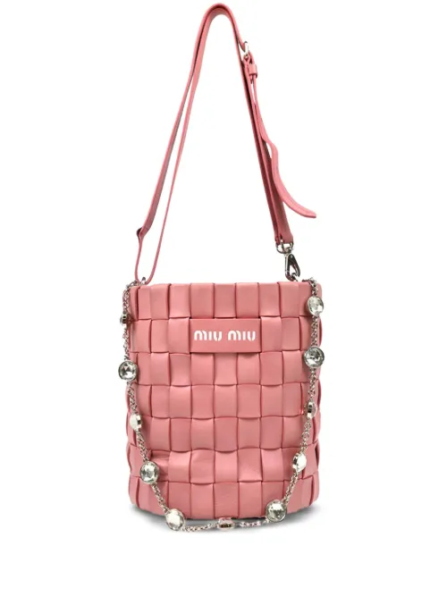 Sac seau à ornements en cristal (années 2010-2020) - Miu Miu Pre-Owned - Modalova