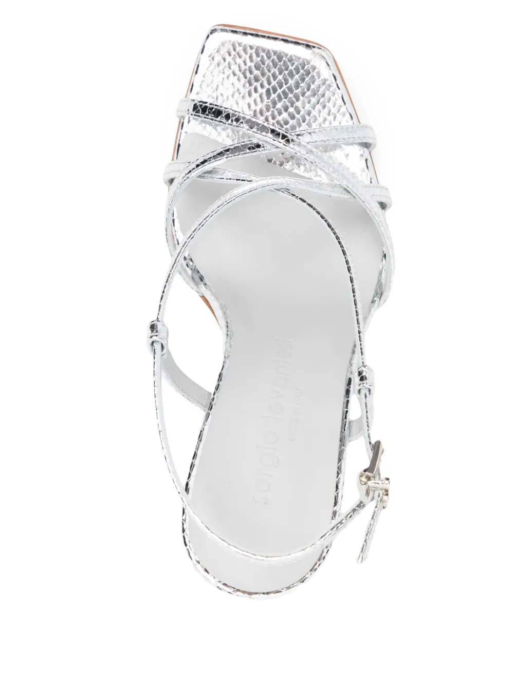 Sergio Levantesi 90mm Terry sandals Silver