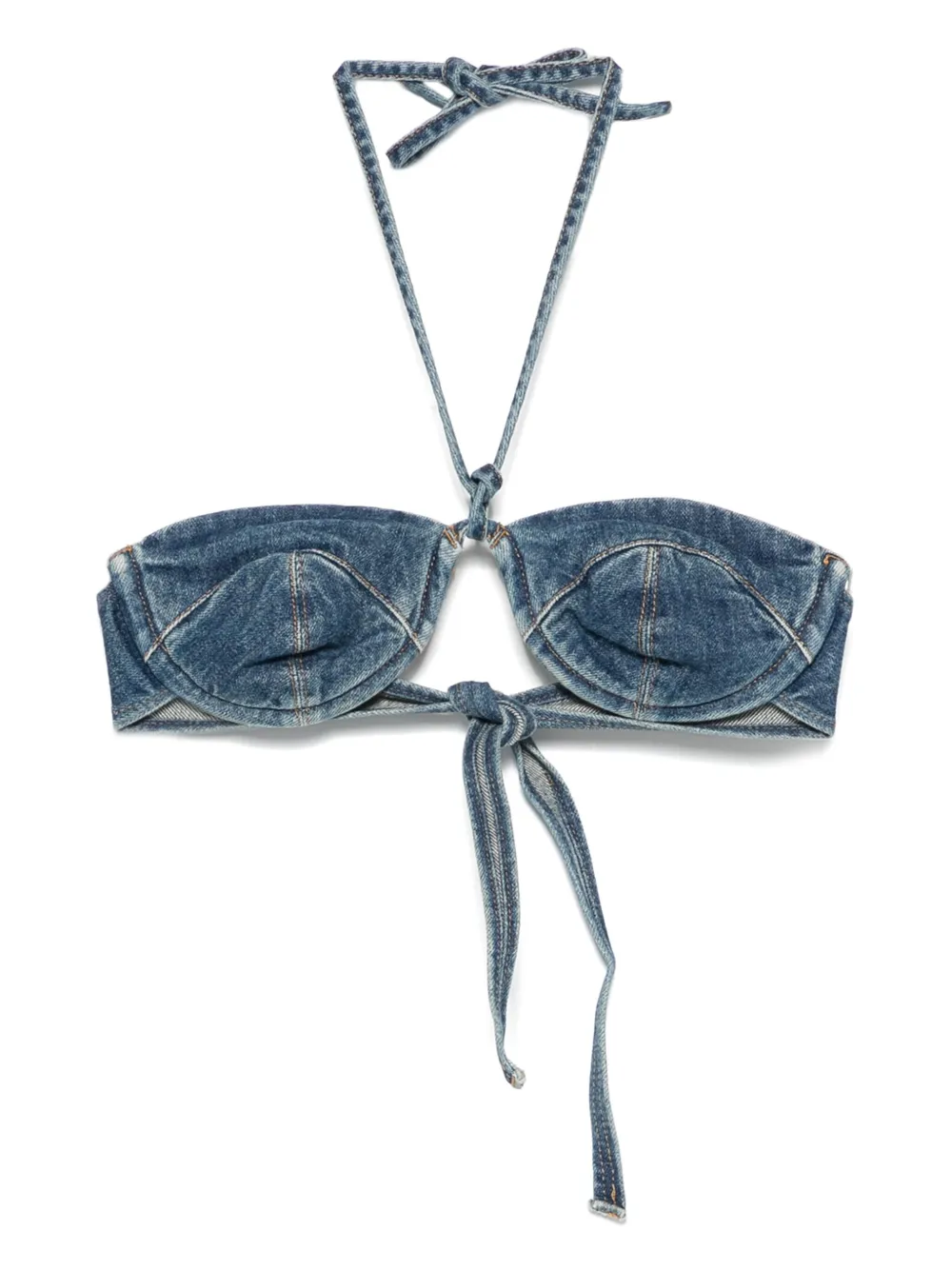 mvp wardrobe クロップド デニムトップ - ブルー mvp wardrobe クロップド デニムトップ - ブルー