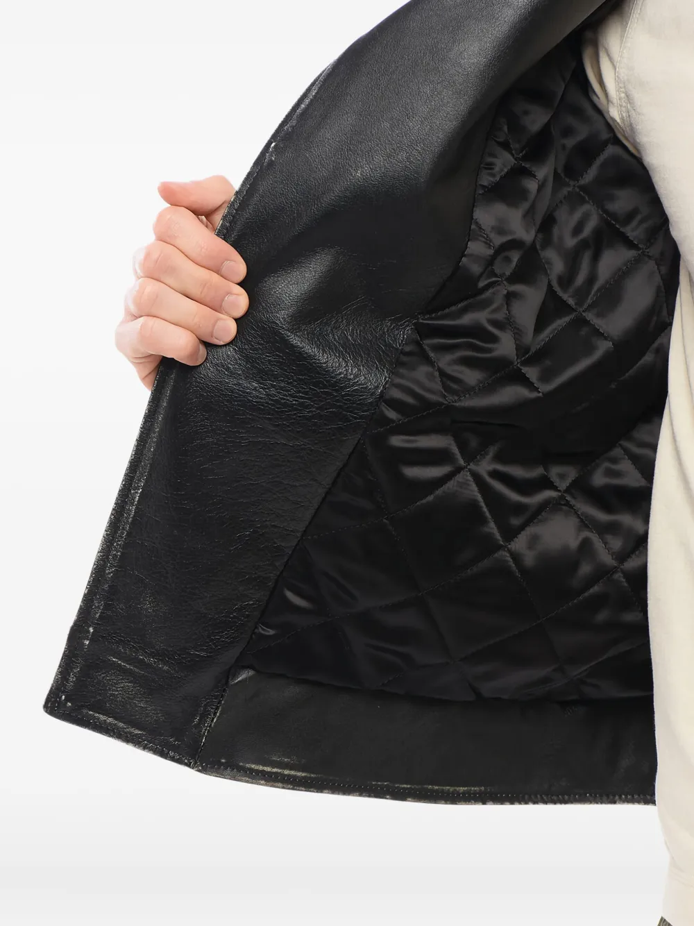 Alexander McQueen Leren bikerjack Zwart