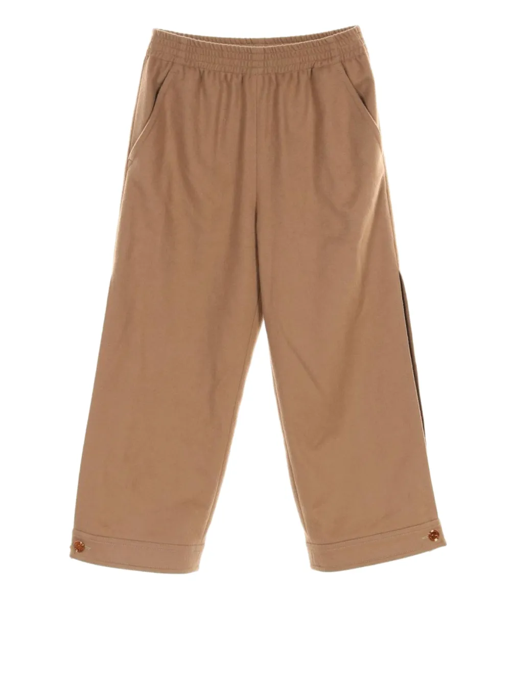 Pre-owned Gucci 2010s Gg-button Wool Pants In Neutrals