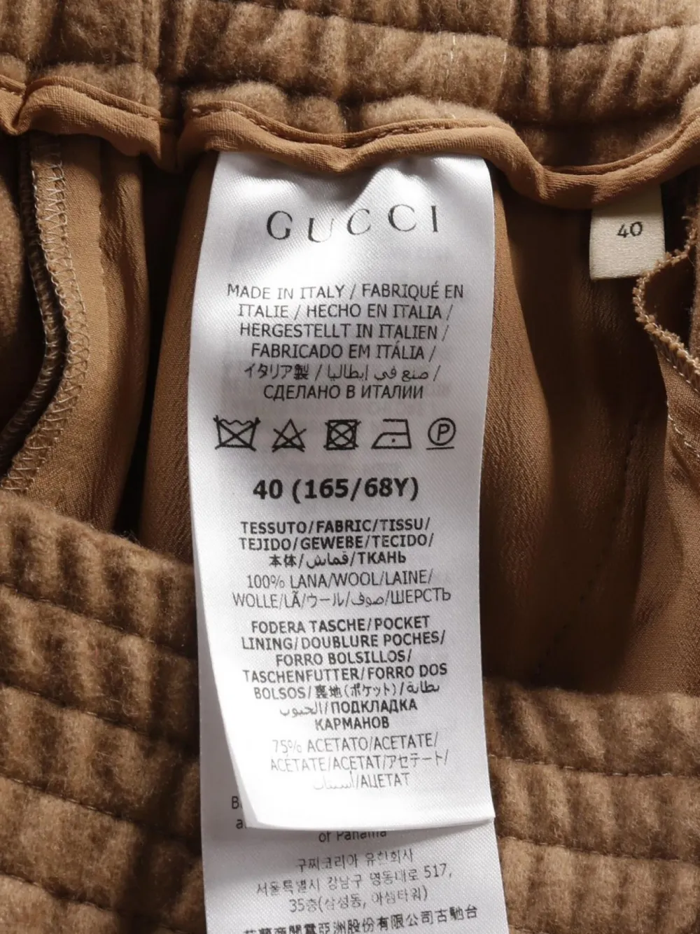 Pre-owned Gucci 2010s Gg-button Wool Pants In Neutrals
