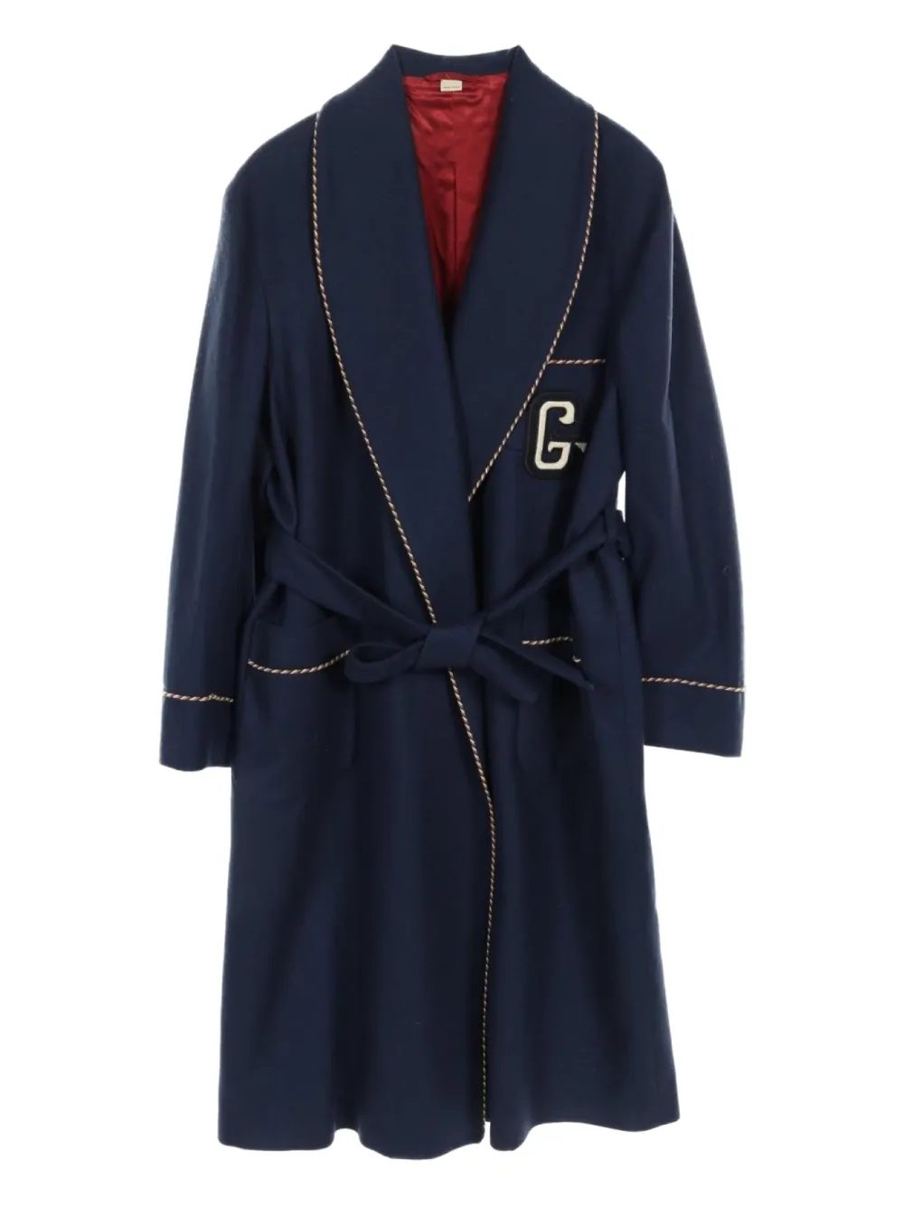Gucci Pre-Owned 10's logo-patch gown coat | Blue | Image 1