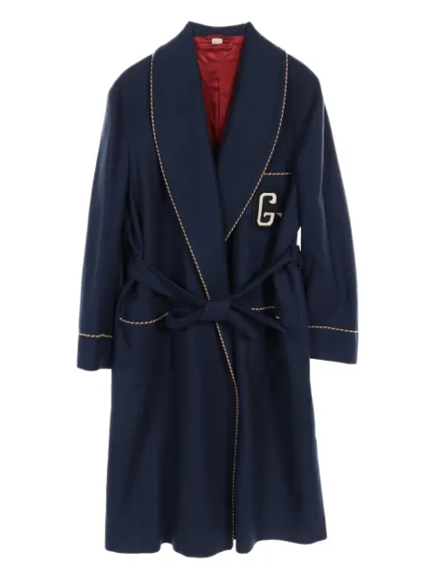 Gucci Pre-Owned 10's logo-patch gown coat
