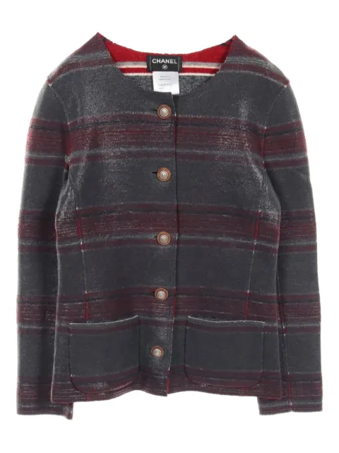 CHANEL Pre-Owned 1986-1988 striped cashmere jacket