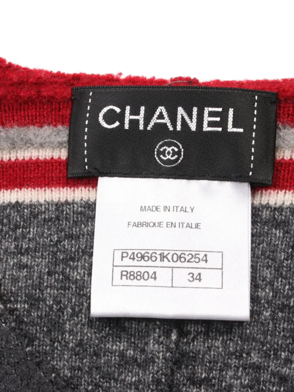 Pre-owned Chanel 1986-1988 Striped Cashmere Jacket In Grey