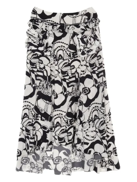 CHANEL Pre-Owned Gonna midi con stampa 1986-1988