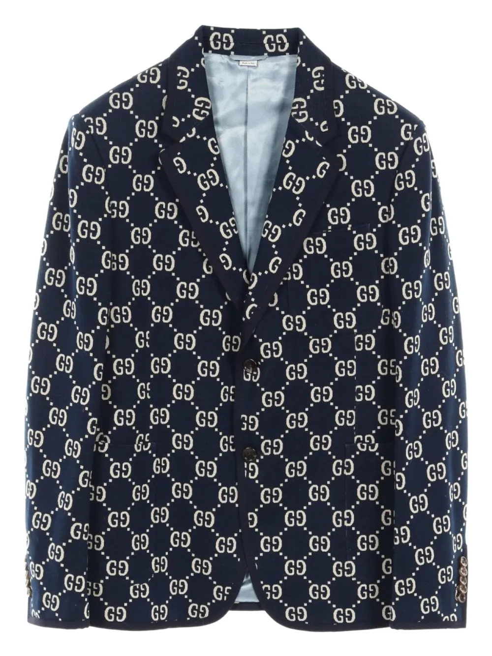 Gucci Pre-Owned 2010s GG Damier jacquard blazer | Blue | Image 1
