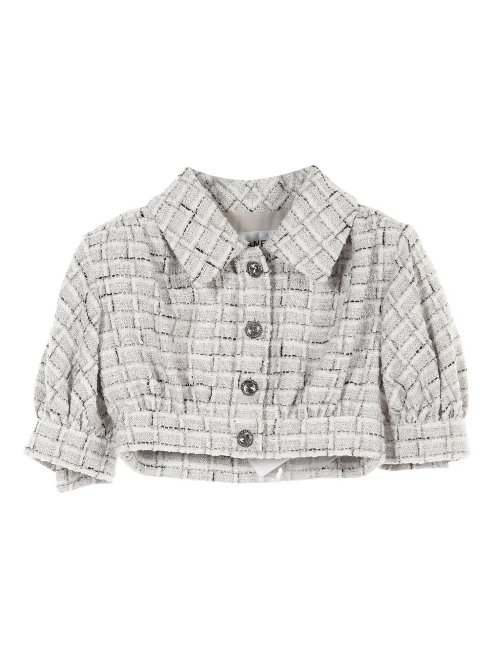 Pre-owned Chanel 1986-1988 Tweed Cropped Jacket In Grey