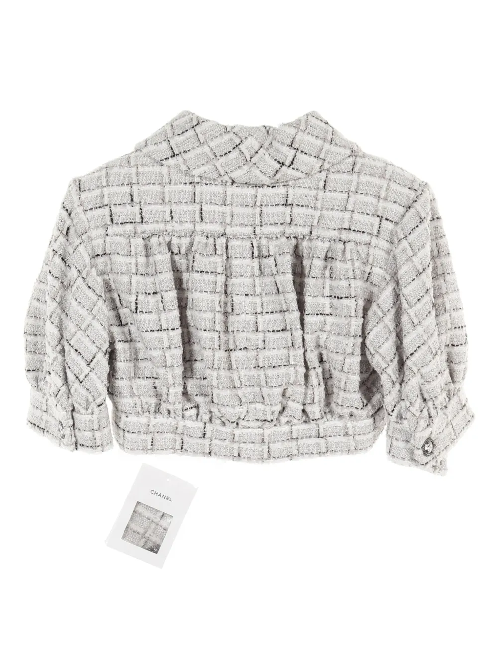 Pre-owned Chanel 1986-1988 Tweed Cropped Jacket In Grey