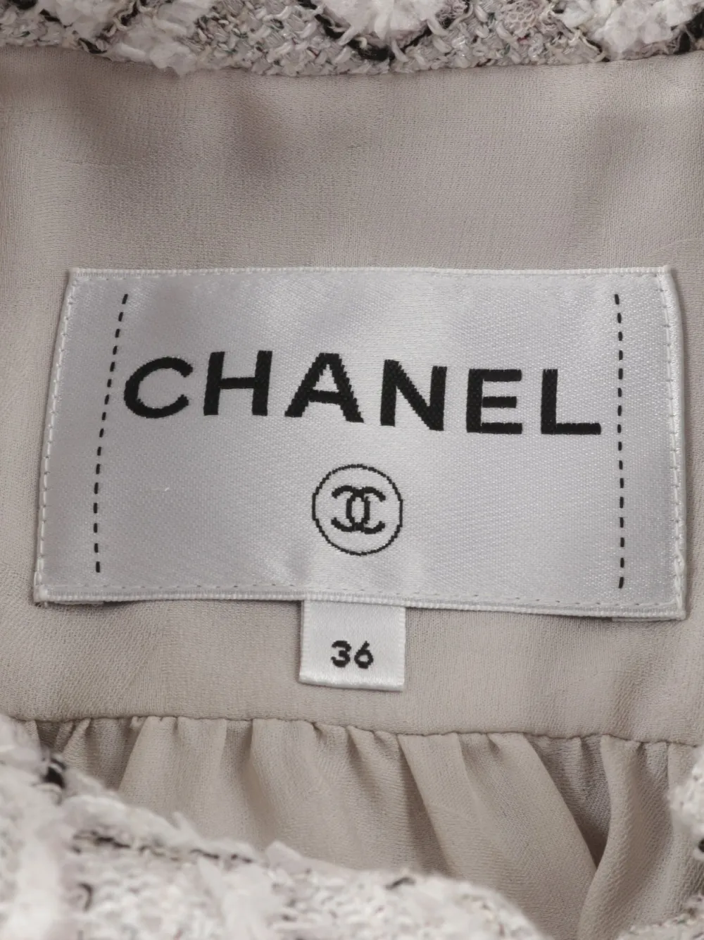 Pre-owned Chanel 1986-1988 Tweed Cropped Jacket In Grey