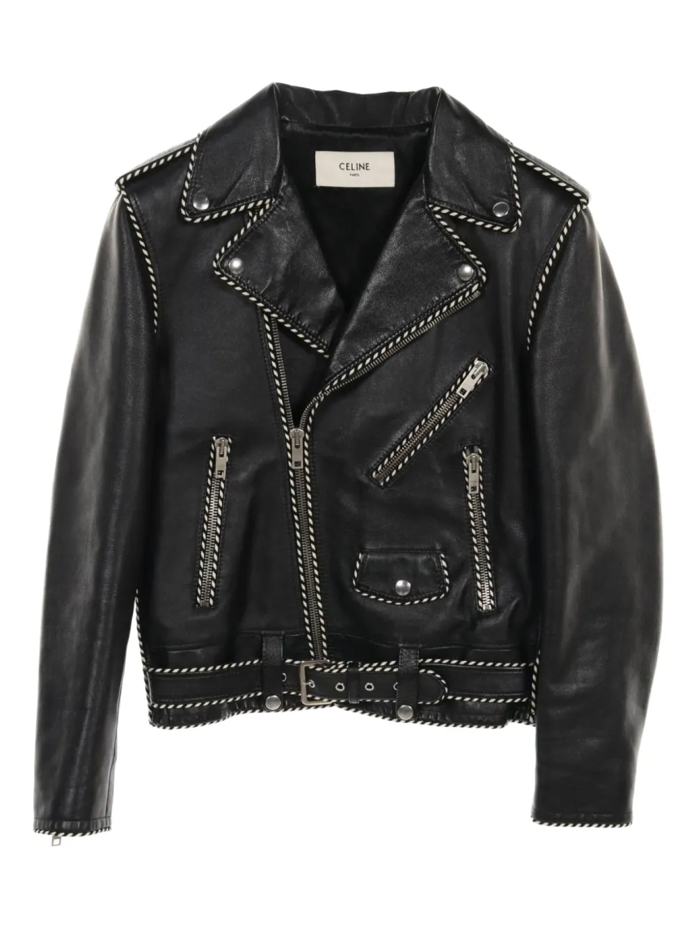 Céline Pre-Owned 2010s レザーライダースジャケット - ブラック Céline Pre-Owned 2010s レザーライダースジャケット - ブラック