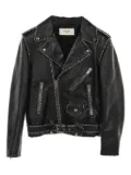 Céline Pre-Owned 2010s leather biker jacket - Black