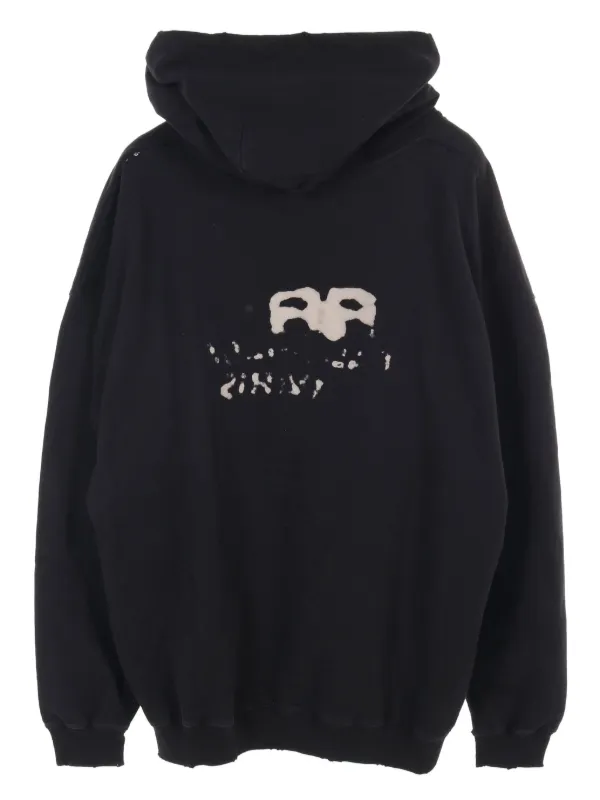 ◆SALE◆直営店◆【BALENCIAGA】BB Paris Icon フーディー Balenciaga Pre-Owned 10's BB Paris Icon Hoodie | Black