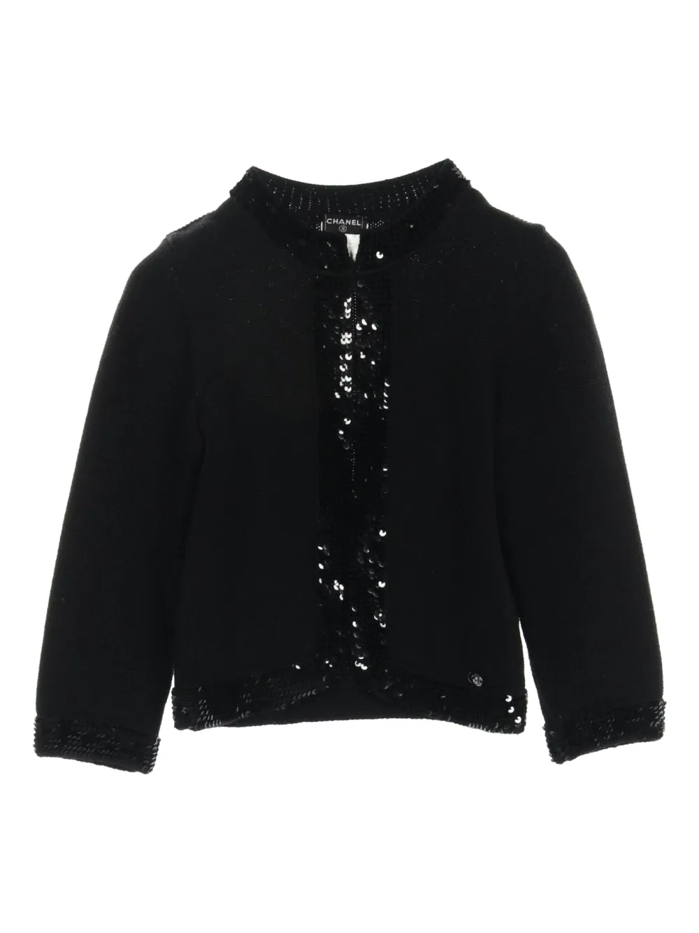 CHANEL Pre-Owned 1986-1988 sequin-detailing cardigan | Black | Image 1