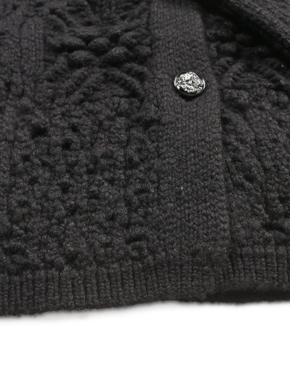 Pre-owned Chanel 1986-1988 Open-knit Cardigan In Black