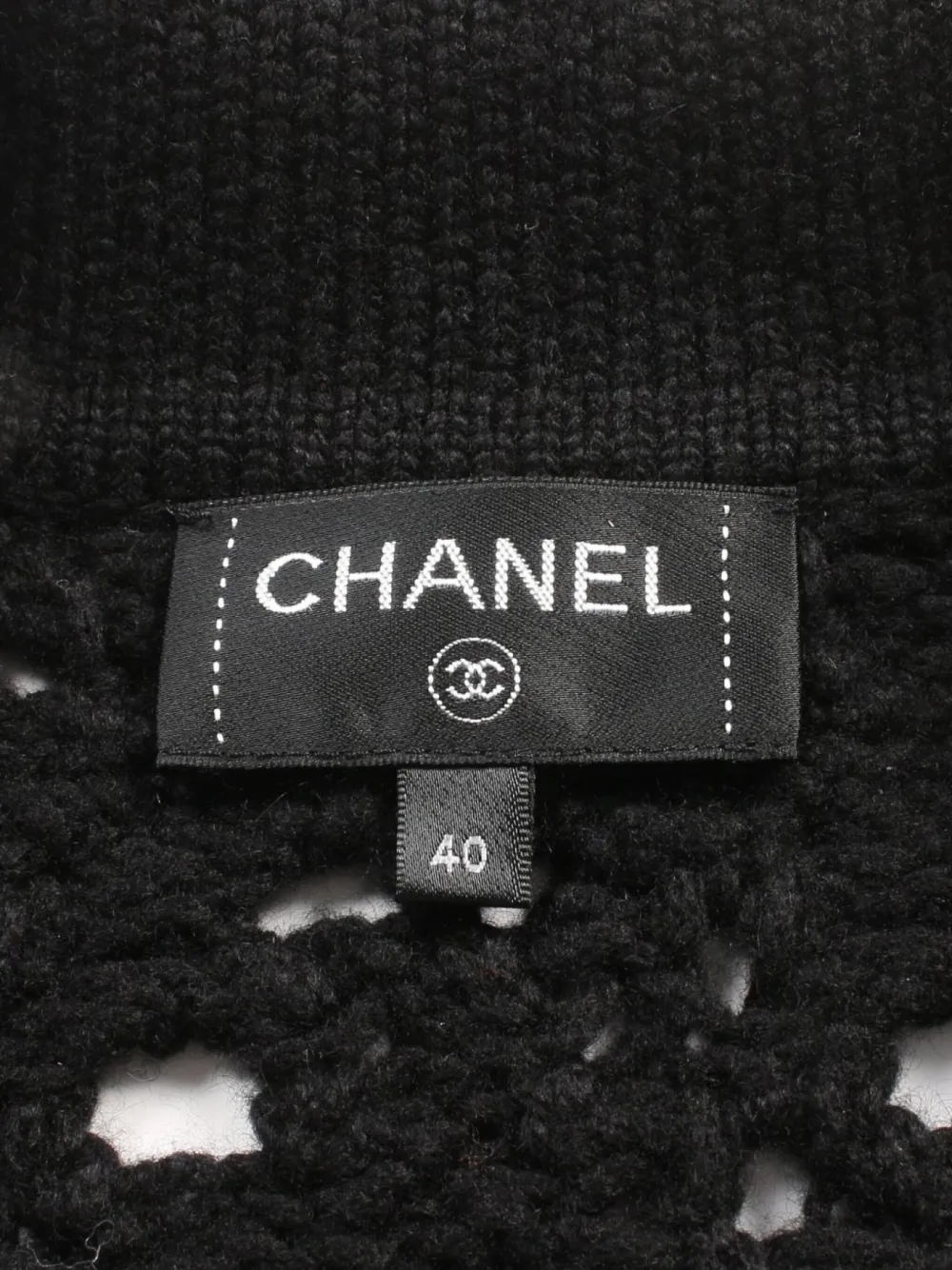 Pre-owned Chanel 1986-1988 Open-knit Cardigan In Black