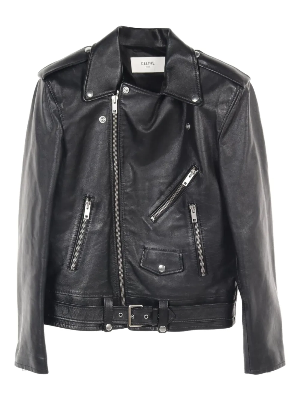 Céline Pre-Owned 2010s レザーライダースジャケット - ブラック Céline Pre-Owned 2010s レザーライダースジャケット - ブラック