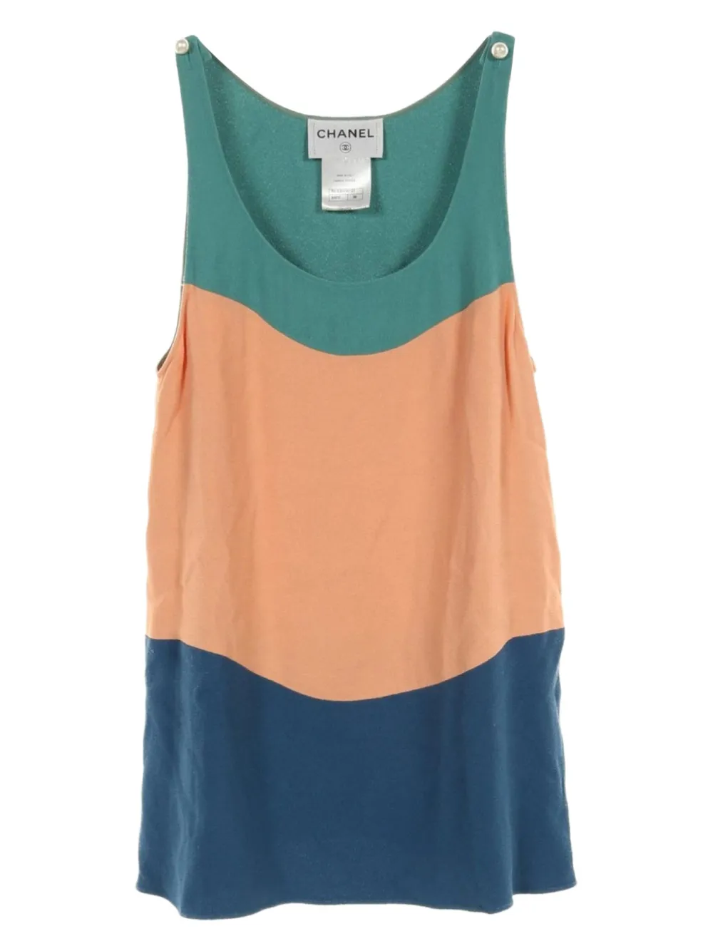 Pre-owned Chanel 1986-1988 Colour-block Vest In Orange