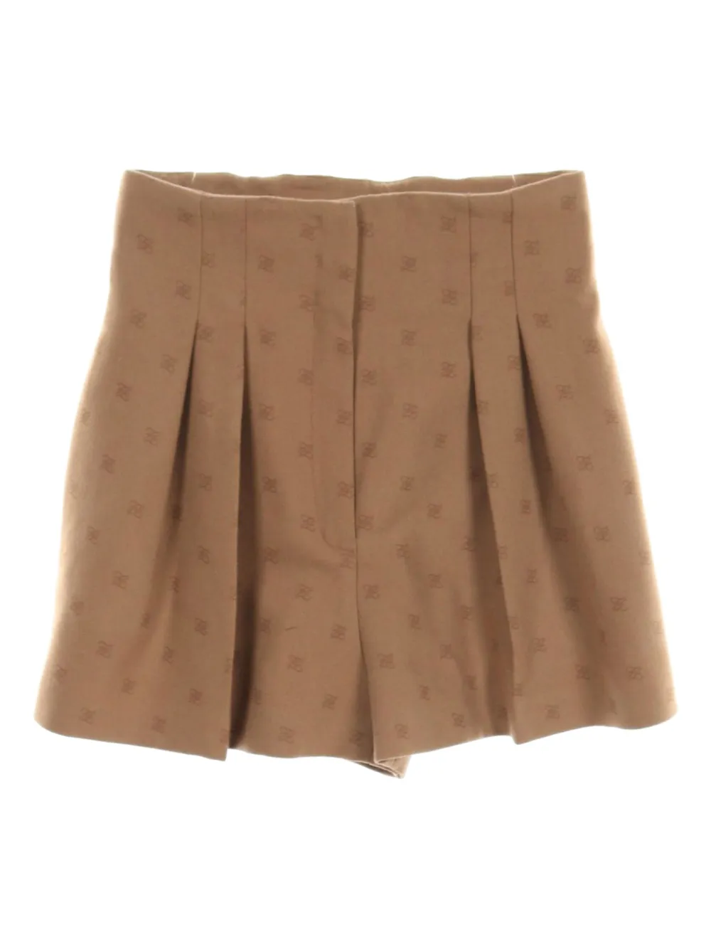 Pre-owned Fendi 2010s Monogram Wool-cashmere Culottes In Brown