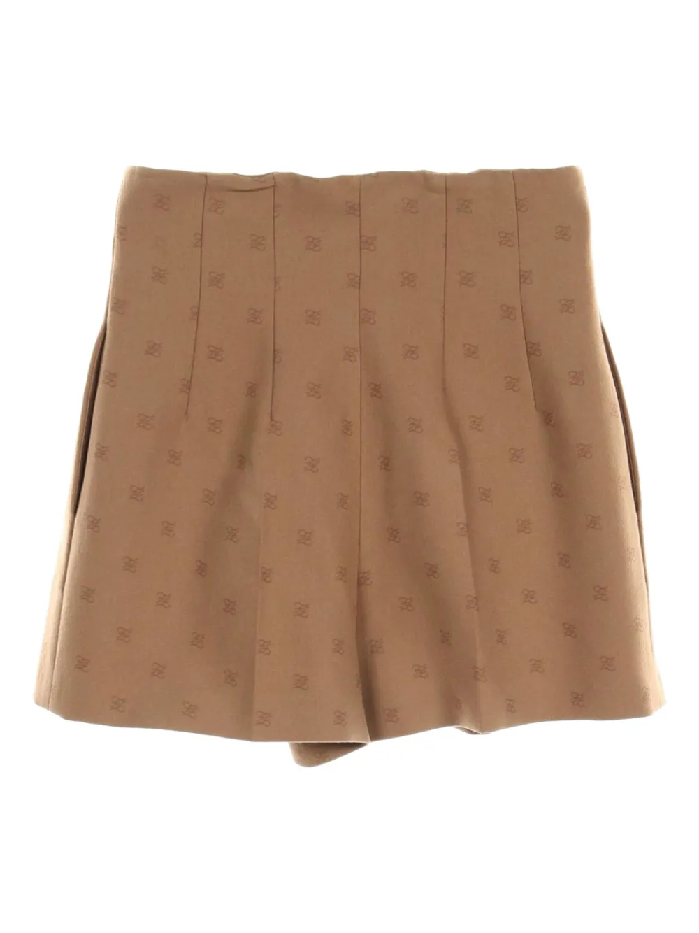 Pre-owned Fendi 2010s Monogram Wool-cashmere Culottes In Brown