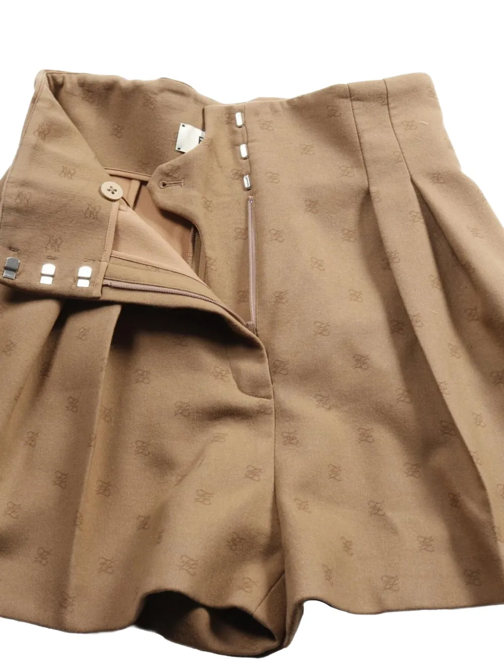 Pre-owned Fendi 2010s Monogram Wool-cashmere Culottes In Brown