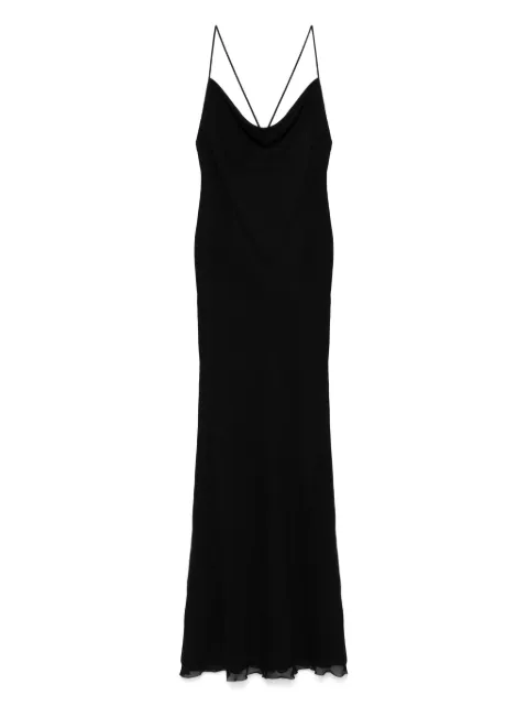 mvp wardrobe vestido largo con diseño drapeado