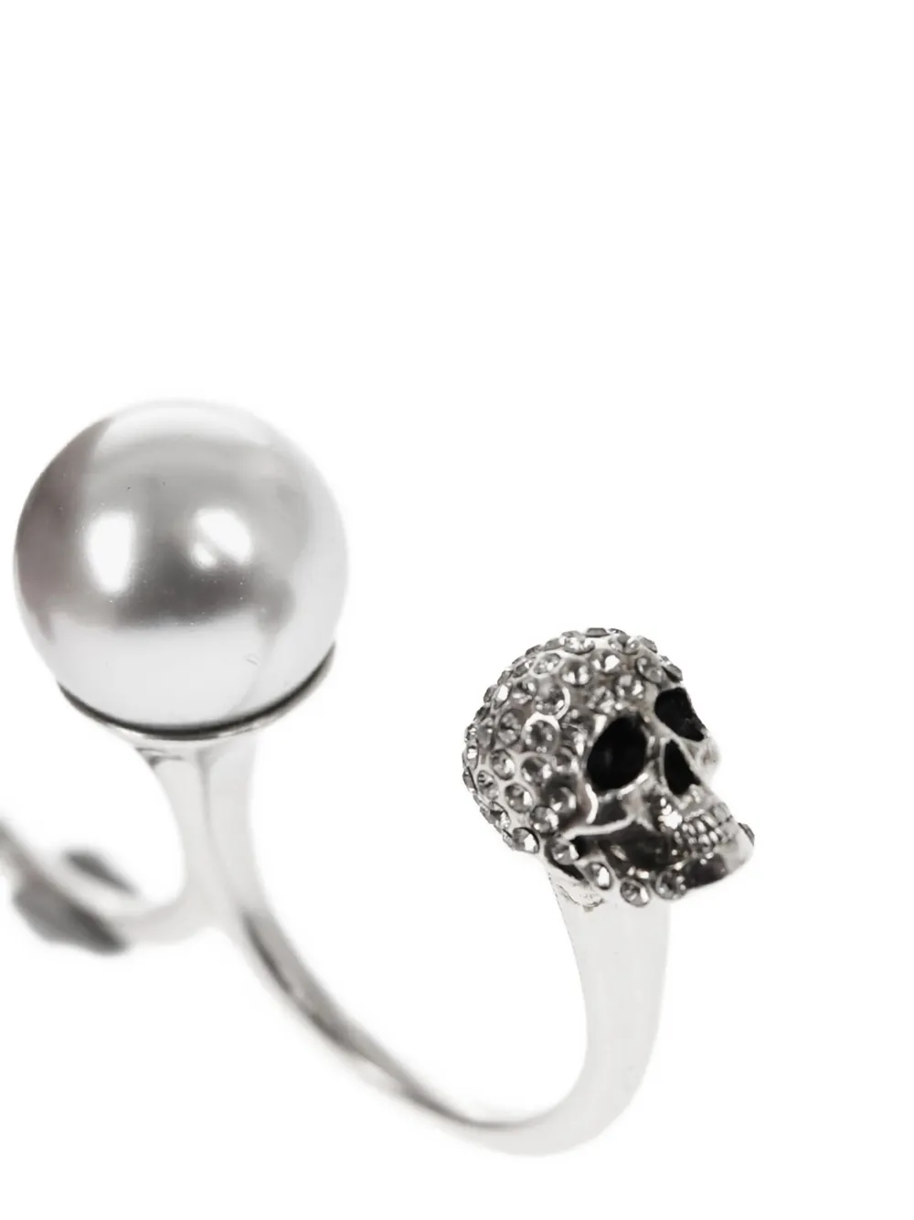 Alexander McQueen Ring met doodskop - Zilver