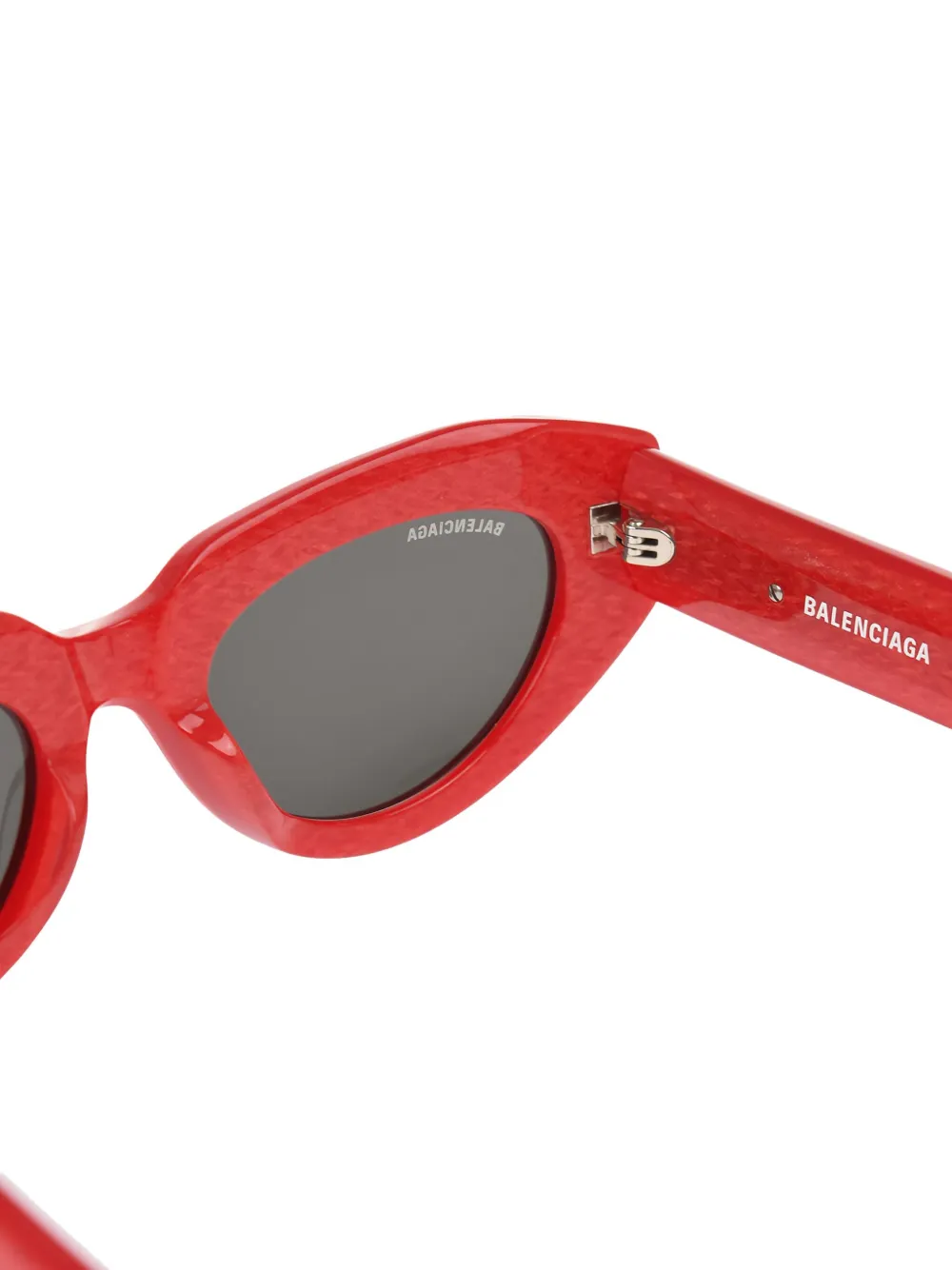 Balenciaga Eyewear Zonnebril met ovalen montuur Rood