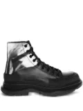 Alexander McQueen leather combat boots - Silver