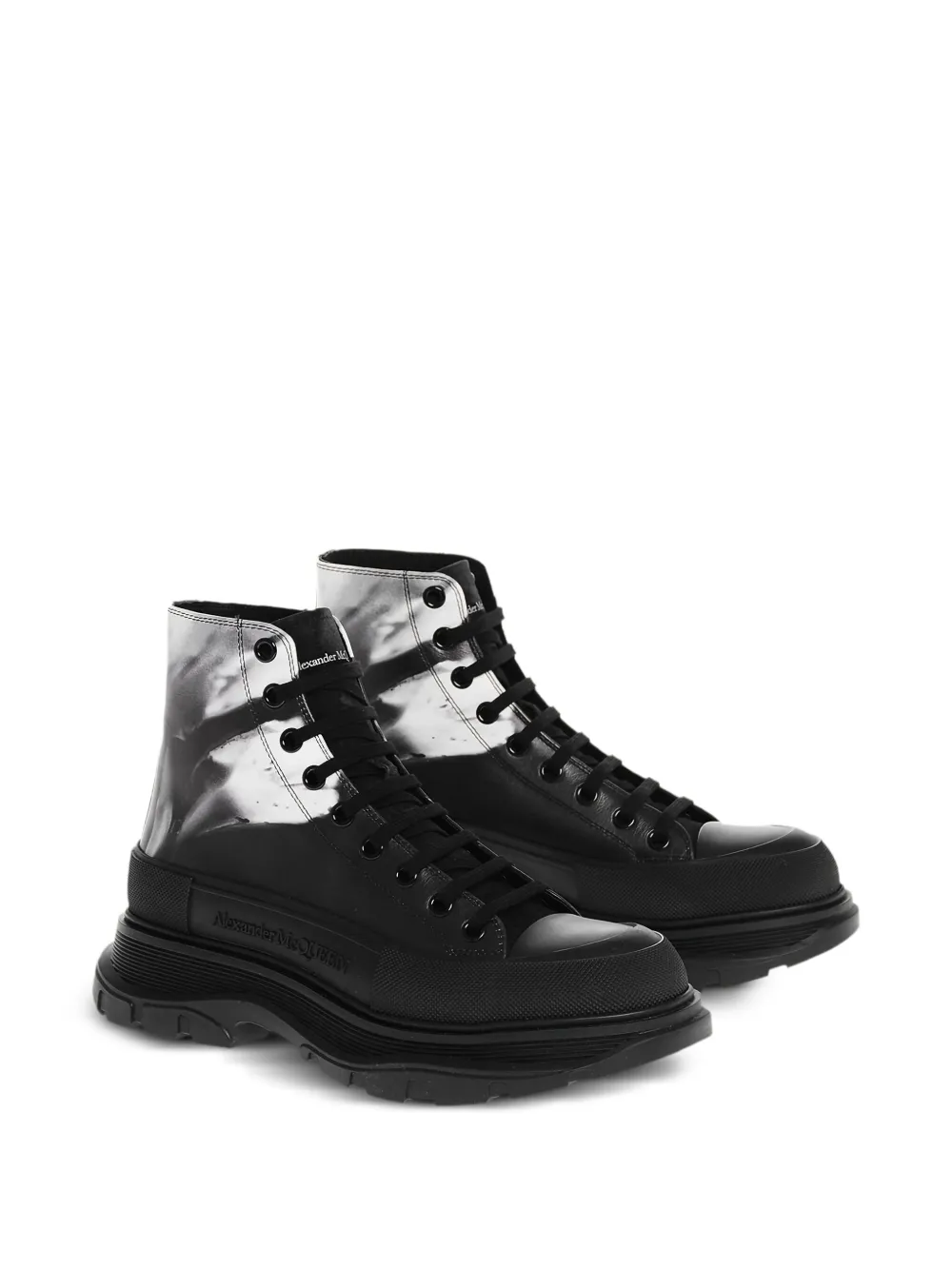 Alexander McQueen Leren combat boots - Zilver