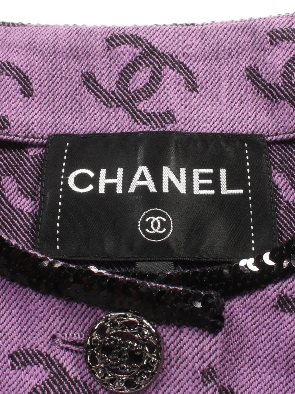 Pre-owned Chanel 1986-1988 Interlocking Cc-pattern Jacket In Purple