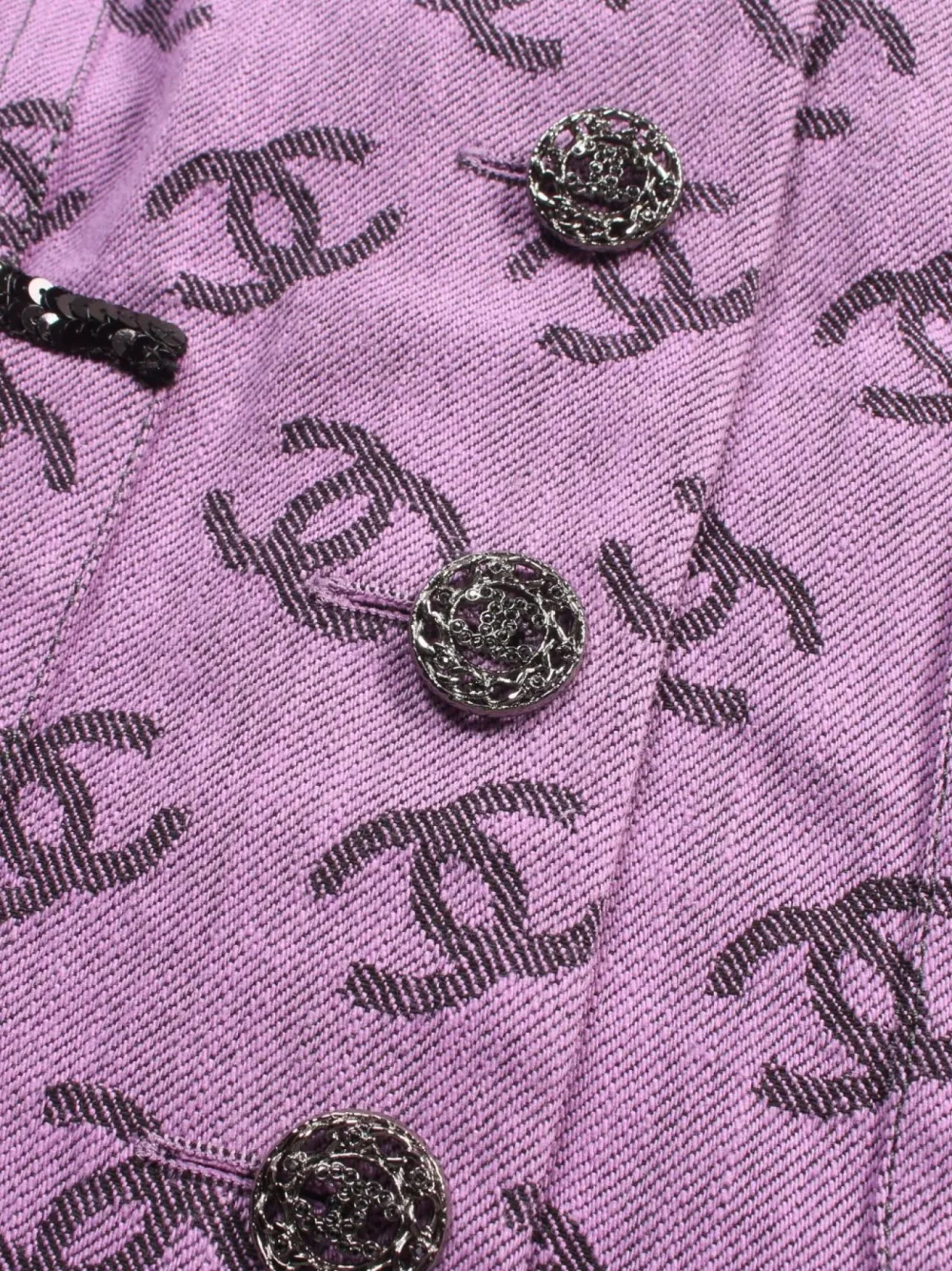Pre-owned Chanel 1986-1988 Interlocking Cc-pattern Jacket In Purple