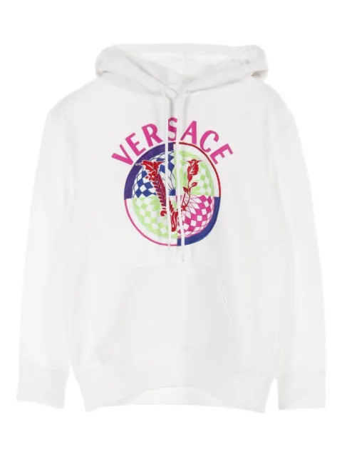 Versace Pre-Owned 2010s logo-embroidered hoodie 